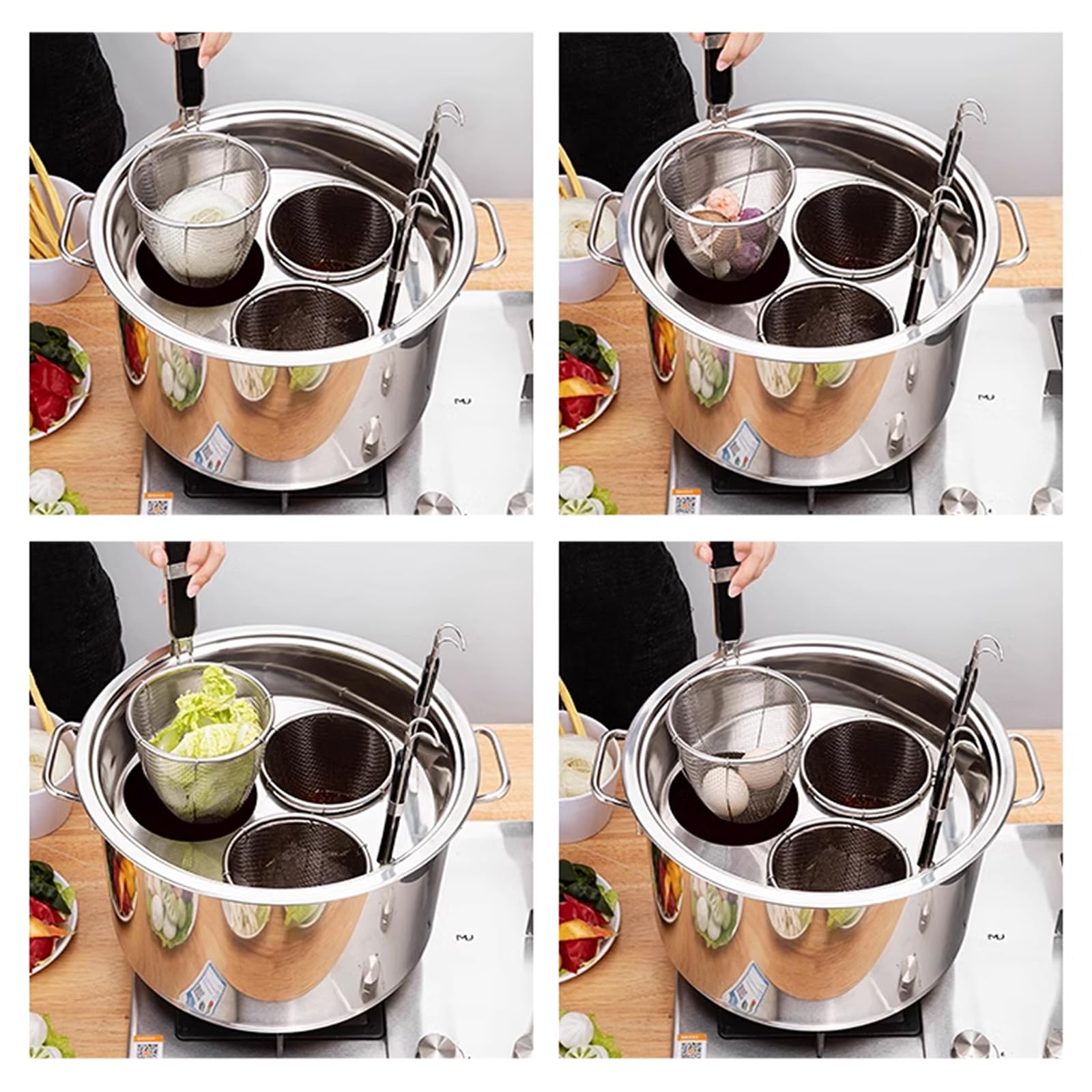 Amazon｜業務用店舗用 そばゆで釜 茹麺鍋セット リング付 ザル付